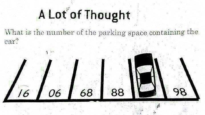 Googly of the day :  What number is this car parked in?
Please answer only if you have never seen this image before.  How long did it take you to form your conclusions? Please explain your reasoning.