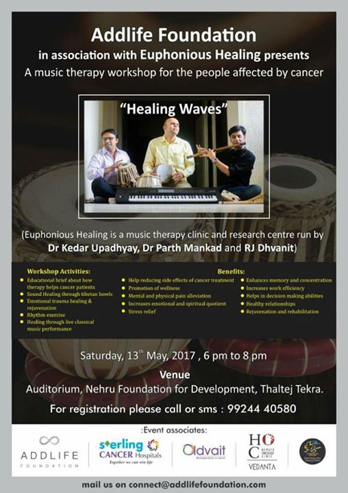 #musictherapy #workshop for people affected by #cancer

#music #healing #amdavad