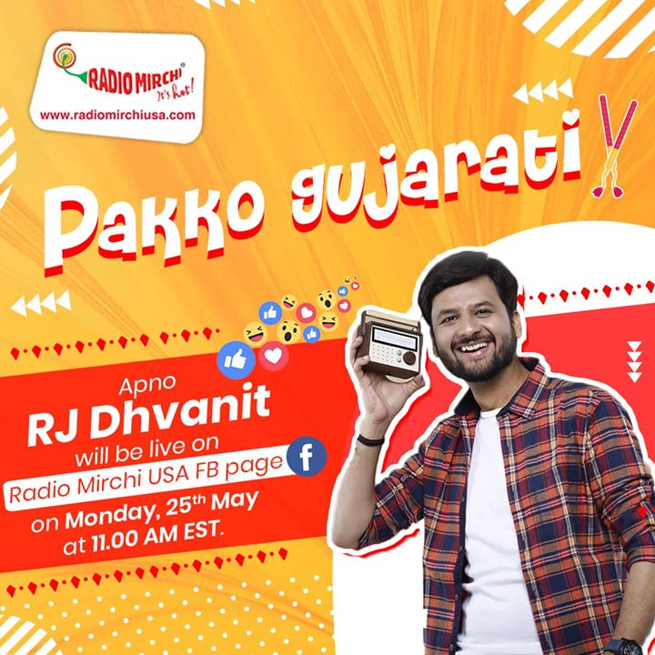 Live on Radio Mirchi USA 🇺🇸 Fb Page... Monday 11 am EST. #newjersey #gujarat #gujarati #hupancoronawarrior #usa #coronavirus #lockdown Radiomirchius