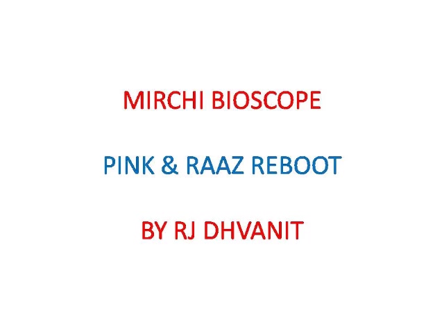 Amitabh Bachchan's #PINK is not feminist, it's equalist! 

4 Mirchis out of 5 to PINK

2 Mirchis to Raaz ReBhoot!

#amitabhbachchan #raazreboot #bigb #mirchimoviereview