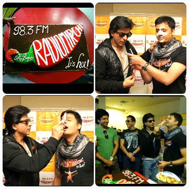 RJ Dhvanit,  birthday, mirchi, shahrukhkhan, don2, sunday!, throwback, throwbackthursday, throwbackthursdays, tbt, memories, cake, kingkhan, badshah, srk, shahrukh, dilwale, radiomirchi