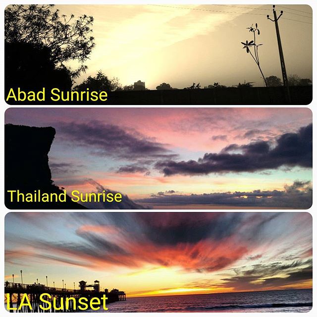 #Goodmorning!! Try to take a #resolution to stay more close to #nature this year.. Today morning's #sunrise of #Ahmedabad and #Thailand and #sunset of #la. They all look so similar!! #sunrise #amdavad #sunrise_sunsets_aroundworld #sunset #sunset_madness #morning #newyearresolution #gerua