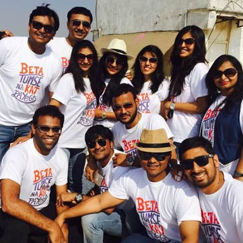 Buddies for life group wore this t-shirt with the caption: 'Beta tumse na Kat Payega'! #ShowcaseUttarayan #uttarayan #uttarayan