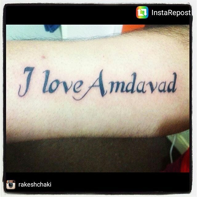 @rakeshchaki has tattooed #iloveamdavad on his hand! Share pictures of #amdavad that you have clicked with the hastag #iloveamdavad. 
#ahmedabad