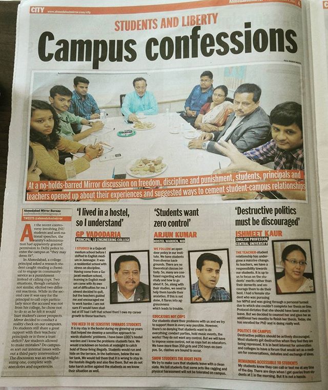 Board exams are coming up.. #AhmedabadMirror had a panel session on students and their liberty.

#latergram #latepost #boards