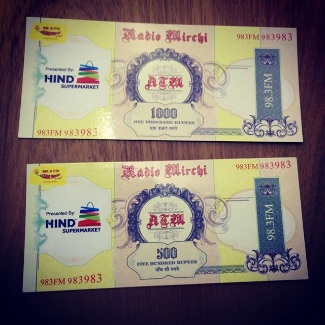 #mirchi #money Tune in to 98.3 all day and get a chance to withdraw 5000 mirchi money from Mirchi ATM!

#cashcrunch #currencyban #currencycrisis #mirchimoney