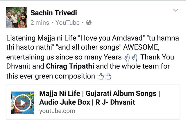 So happy that even after 8 years people still enjoy listening to the songs of the album 'Majja Ni Life'! #majjanilife #album #iloveamdavad #ahmedabad #gujarati #songs