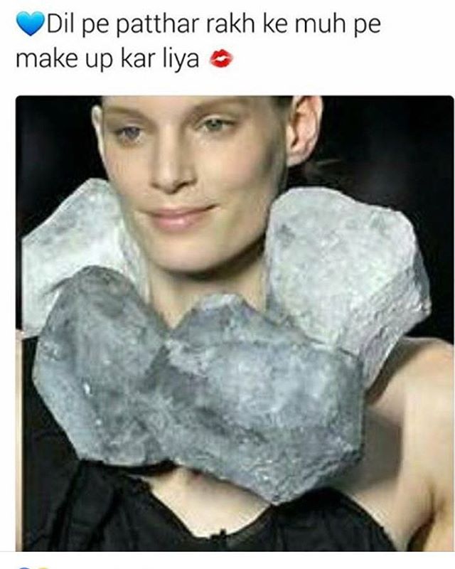 Dil pe patthar rakh ke muh pe makeup kar liya!! Source: #whatsapp 
#forward #adhm #model #makeup #dil