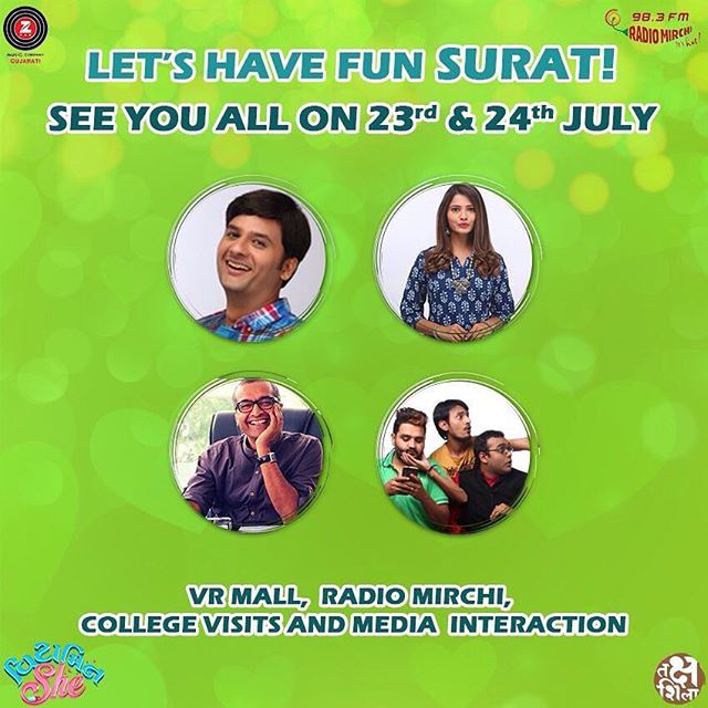 સુરતી લોચો લઈને આવજો! #surat #vitaminshe #promotions #gujaratifilm #28thJuly @bhaktikubavat @sanjaymsraval @maula4 @smit_pandya_ @iampremgadhvi