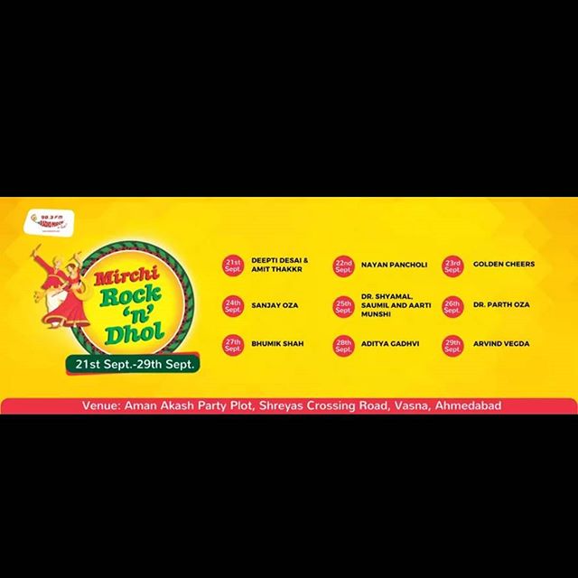 Here's the plan for this year's #mirchirockndhol 
Tickets available on bookmyshow 
#navratri2017 #navratri #festivity