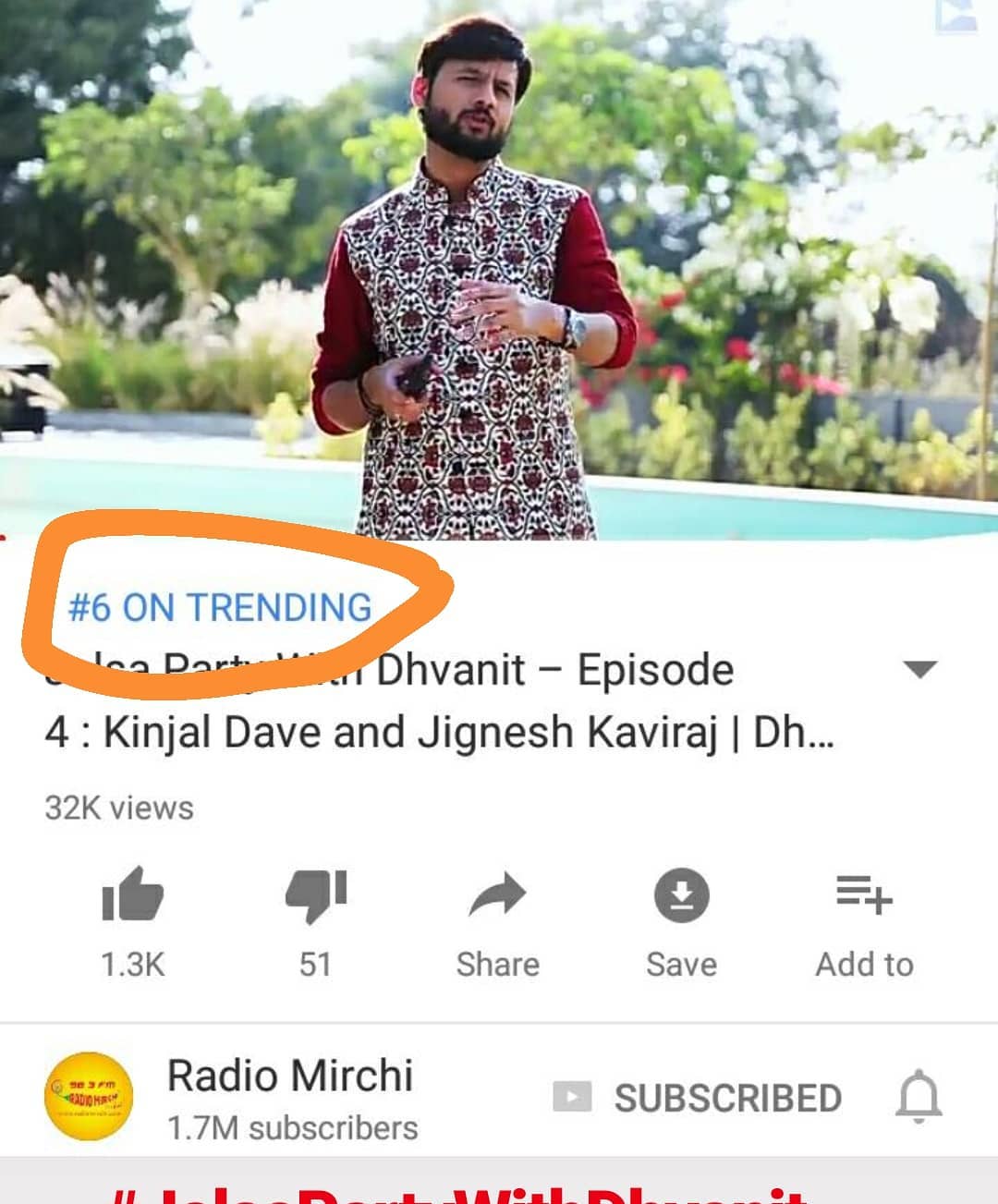 #JalsaPartyWithDhvanit episode 4 trending on No. 6 on #youtube
Thank you so much for your love.
If you haven't watched it yet, find video link in bio

#jalsaparty #jalsa #party #dhvanit #rjdhvanit #webseries #kinjaldave #jigneshkaviraj #trending @thekinjaldave @jigneshkavirajofficial