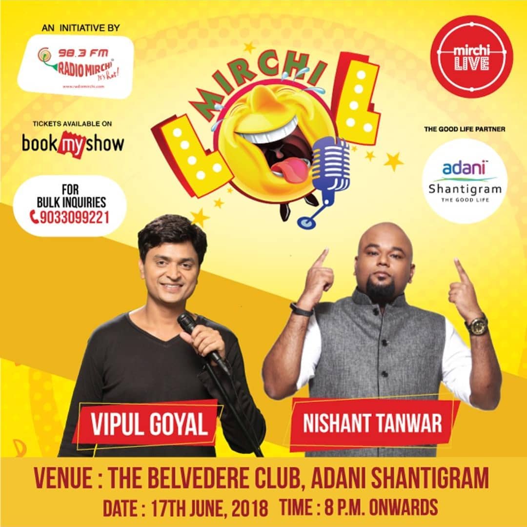 Mirchi lol with @jokesingh and @humorouslyyours on 17th june. Book your tickets from bookmyshow 
#mirchilol #mirchi #laughter