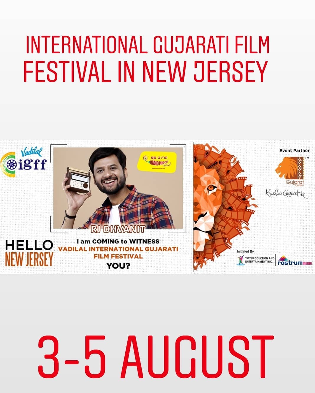 I will be in New Jersey from 3-5 August to attend the International Gujarati film festival.. #US #USdiaries #america #travel #traveldiaries #travelgram #gujarati #film #gujaratifilm #internationalfilmfestival #filmfestival #dhvanit #igff #NewJersey