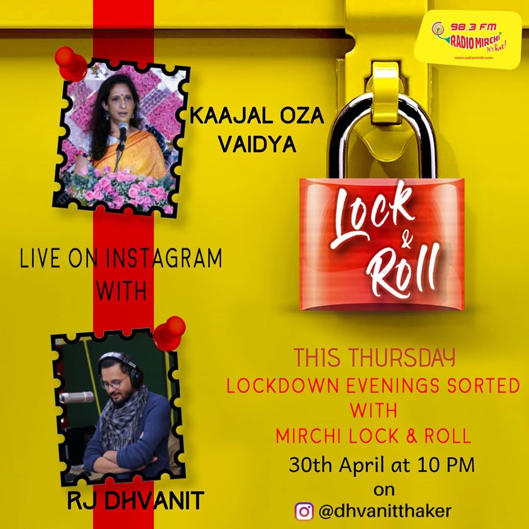 RJ Dhvanit,  kaajalozavaidya, RjDhvanit, MirchiLocknRoll, instalive, RadioMirchi, MirchiGujarati