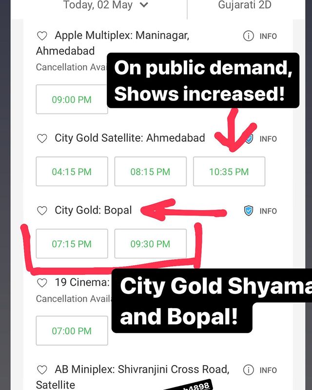 On public demand, Petipack film Shows increased today! Thank you for the houseful response on Sunday. Book your tickets now.