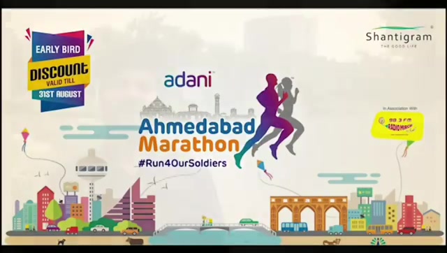 Adani Ahmedabad Marathon in association with Radio mirchi happening on 25th Nov. 
1/4th of the money collected through registrations of run will be directly donated to Armed Forces, who live their whole life 24x7 without familes for citizens of the country...its time we do our bit. 
Register now on www.ahmedabadmarathon.com
#Run4OurSoldiers #marathon #ahmedabad