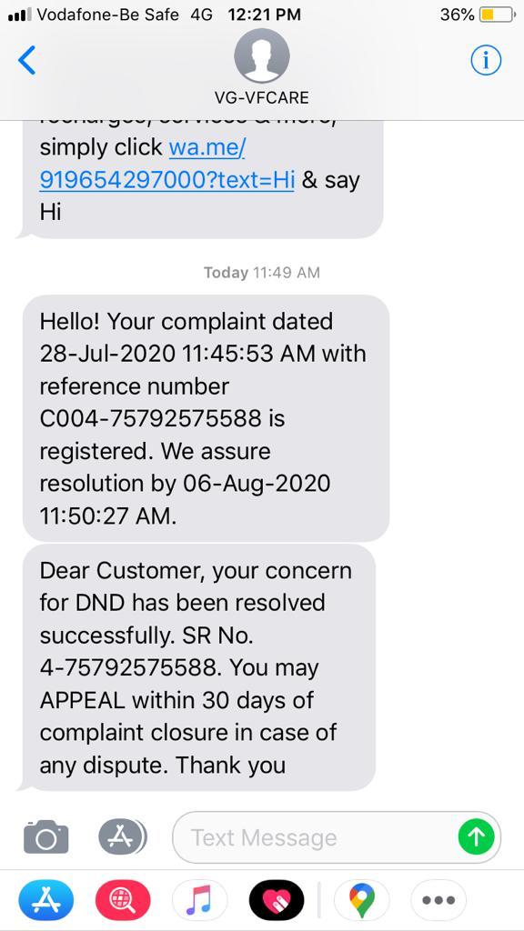 I received the intimation for registration of my complaint and it getting resolved back to back in a minute! What speed!

@VodafoneIN https://t.co/0P9XOyK5rw