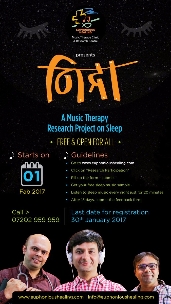 RT @DrParthMankad: We are happy to announce  #musictherapy #research.Click & participate https://t.co/gYtjXXQOjB https://t.co/BgrrW1LgmD