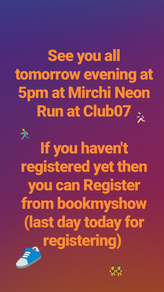 Join us for #mirchineonrun tomorrow evening as at 5pm https://t.co/V8WXu8rY33