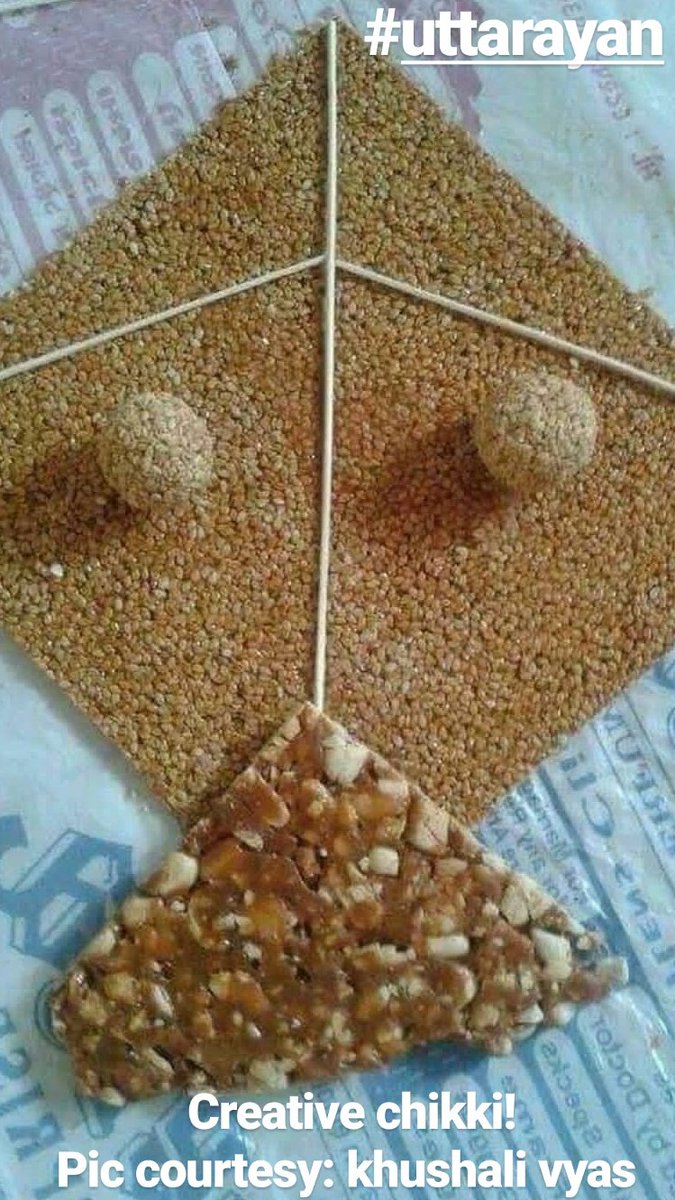 Creative chikki! #uttarayan #uttarayan2018 #Ahmedabad #MakarSankranti #MakarSankranti2018 https://t.co/7PWQfMNscj