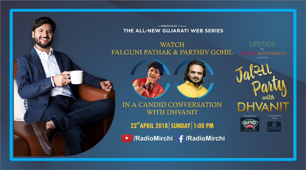 Episode 5 of #jalsapartywithdhvanit launching at 1pm today with @falgunipathak12 and @parthivgohil https://t.co/ohEMwpQJi3