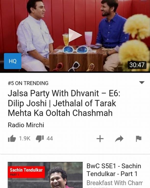 #JalsaPartyWithDhvanit episode 6 with @dilipjoshie aka #jethalal now trending on No 5 on #youtube
Full episode link: https://t.co/SpOstkJjEU
#jalsaparty #dhvanit #webseries #gujarati #tarakmehta #ooltahchasma #tarakmehtaooltahchasma https://t.co/q6ZWNvH1BT